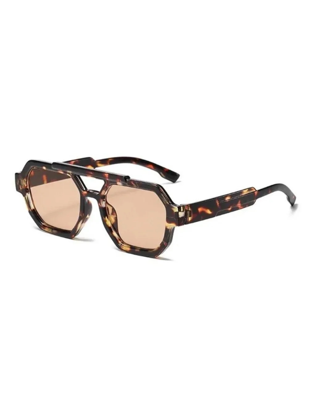 Retro Double Bridge Square Sunglasses